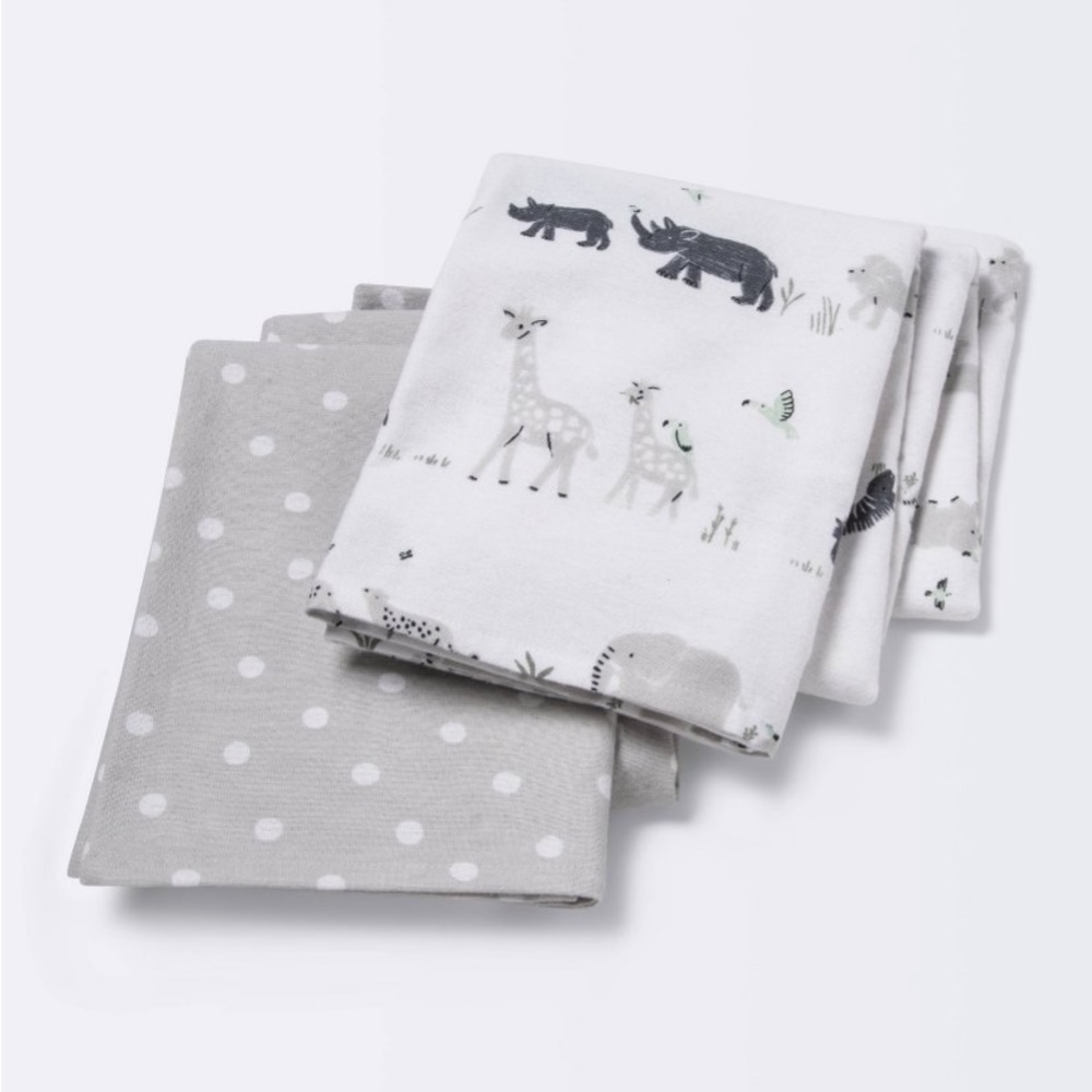 2 Large Flannel Baby Blankets